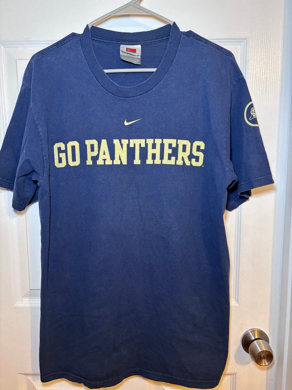 Vintage Nike Team Pitt Panthers Go Panthers T-Shirt Men’s M Navy Blue NCAA